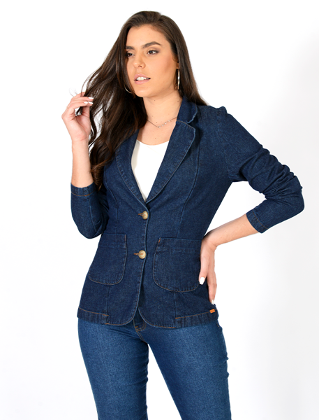 Blazer Jeans com Botões