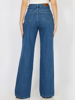 CALÇA JEANS WIDE LEG RECORTE BOLSO